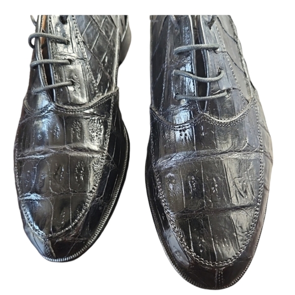 Belvedere Alexander Black/Grey Genuine Crocodile Oxford
